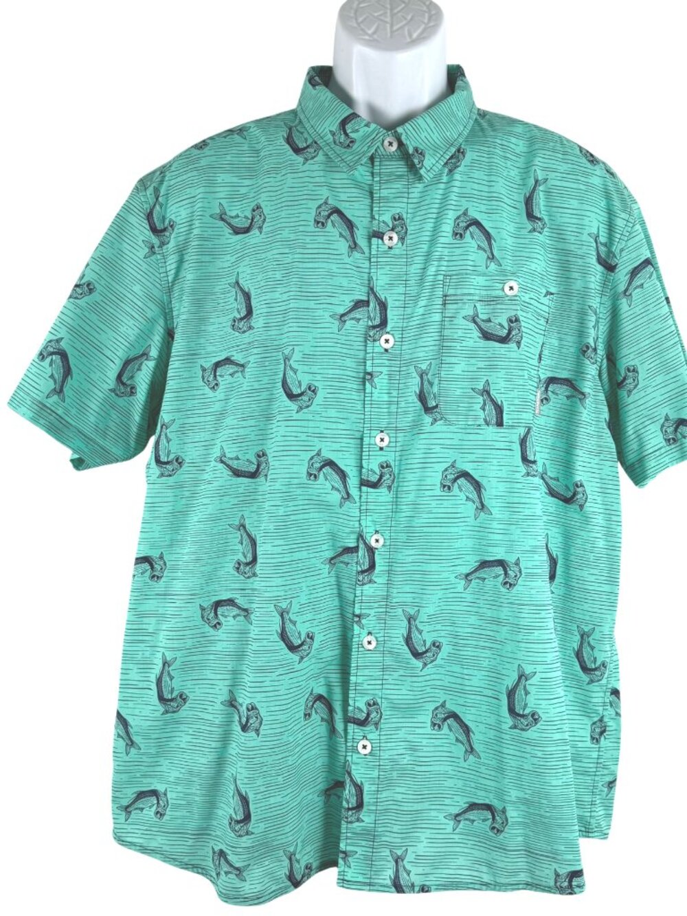 Simms Tailout Short Sleeve Shirt XL Tarpon Time Aruba Fish Fishing TP-3932